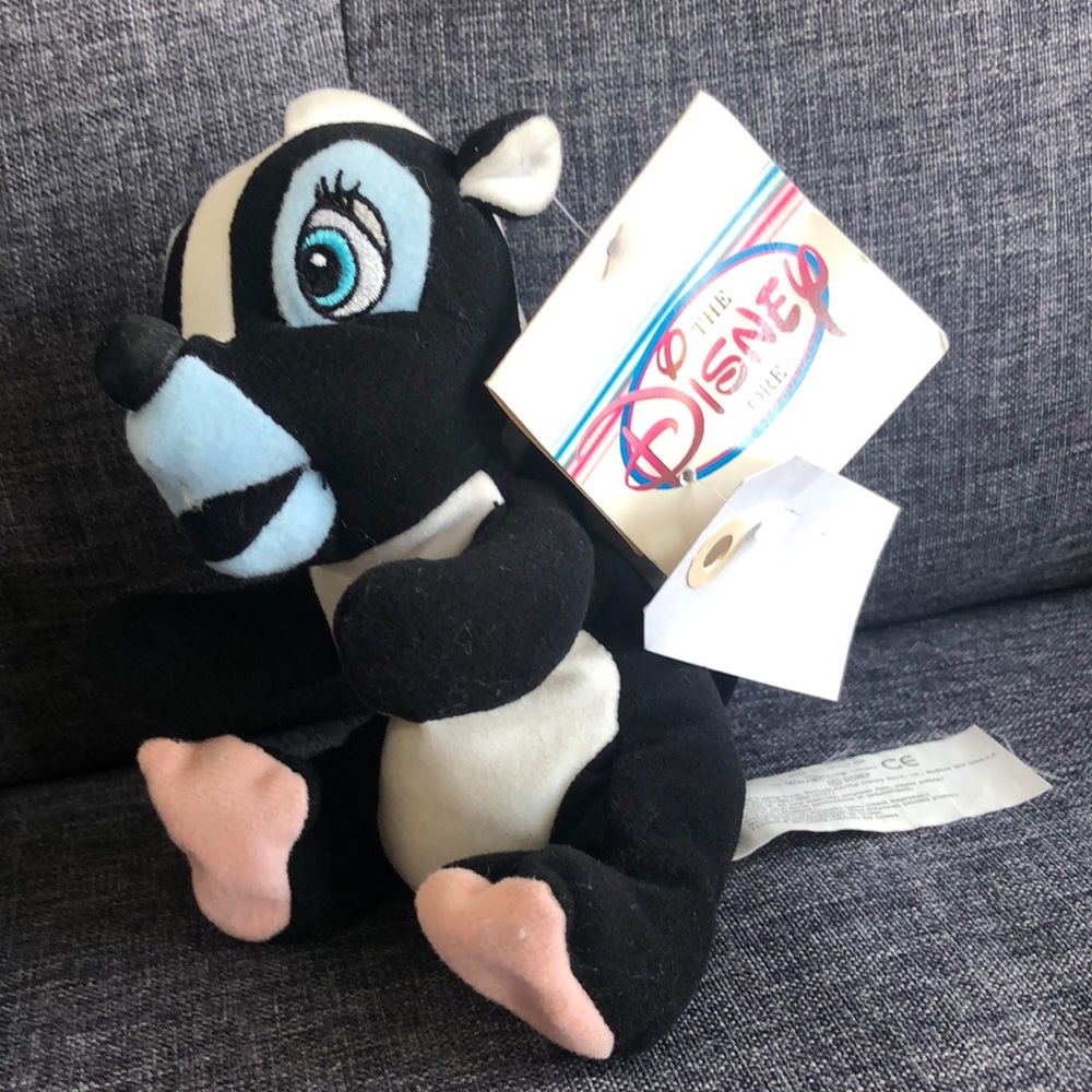 Mini bean bag Flower 7” plushie from The Disney Store with tags